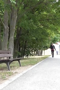 Pretty Dark Haired Lady Pees In Public