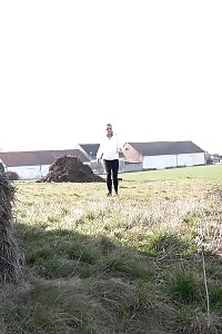 Excellent Brunette Vinna Reed Pissing In A Field