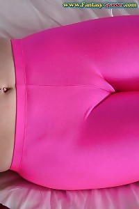 Maria Displays Off Her Pink Sportswear On The Bed As She Reveals Her Trimmed Pussy
