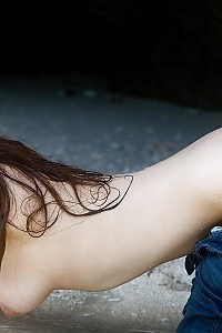 Misako Asian Sweetie In A Denim Dress Is Having Fun The Outdoors And Stripping